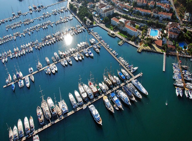 Ece Saray Marina and Resort, Marina Aerial view.jpg