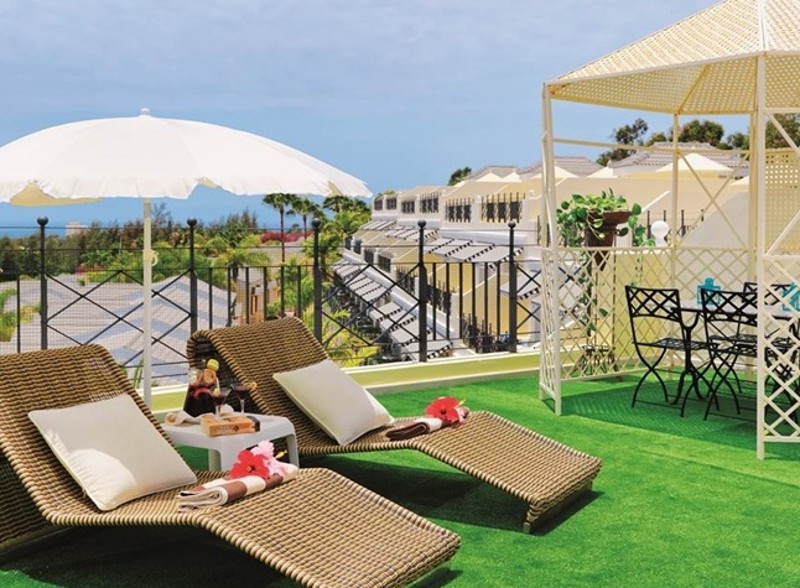 Deck area at Gran Oasis Resort in Playa de las Americas, Tenerife, Canary Islands