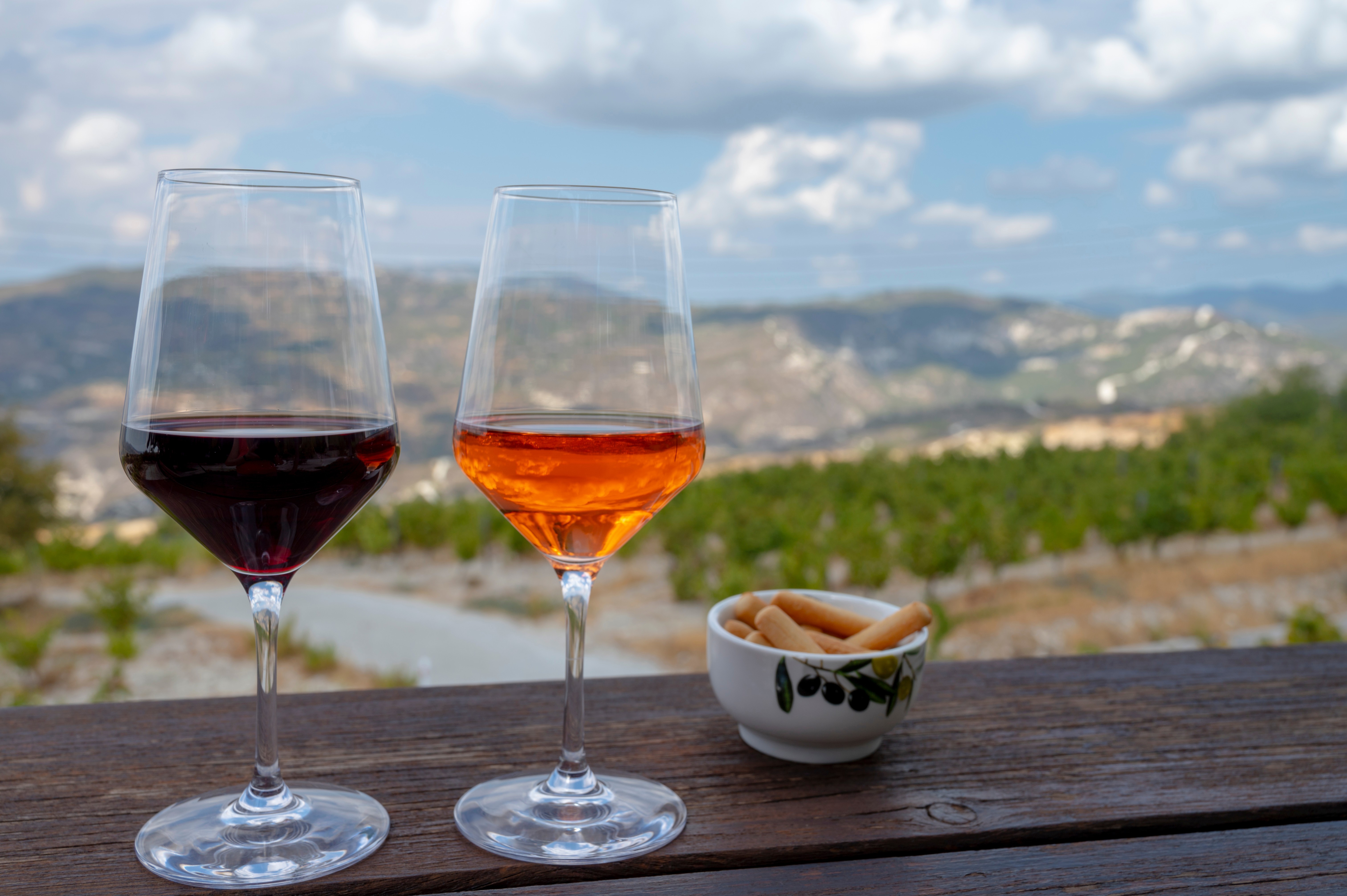 Glasses of wine in Cyprus
