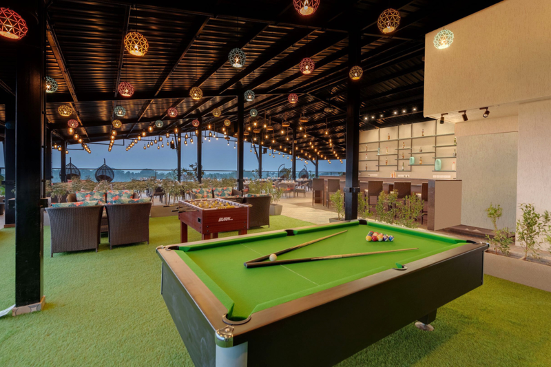 Rooftop bar at The Fern Habitat Candolim in North Goa