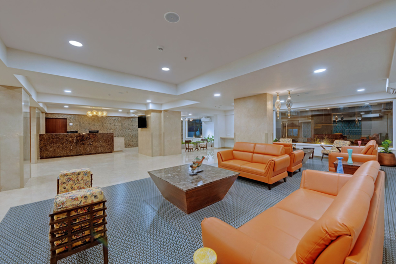 Lobby at The Fern Habitat Candolim in North Goa