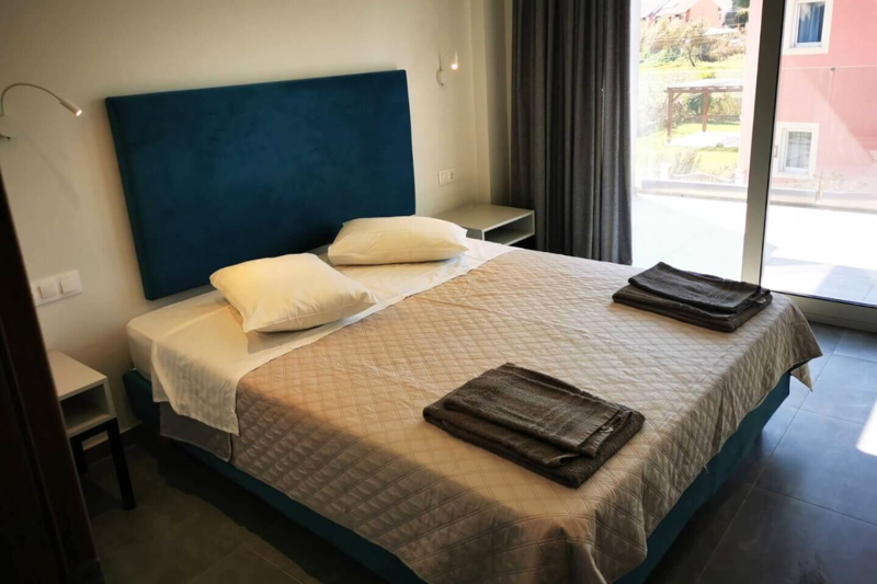 Double bed at Anemona Apartments, Sidari, Corfu