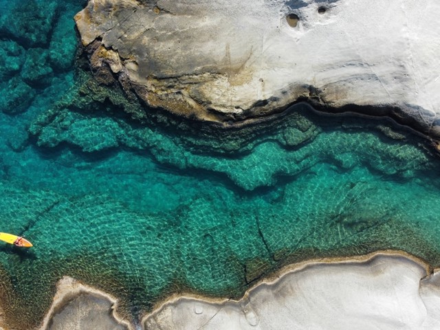Sarakiniko Beach Cenital View. Milos, Greece