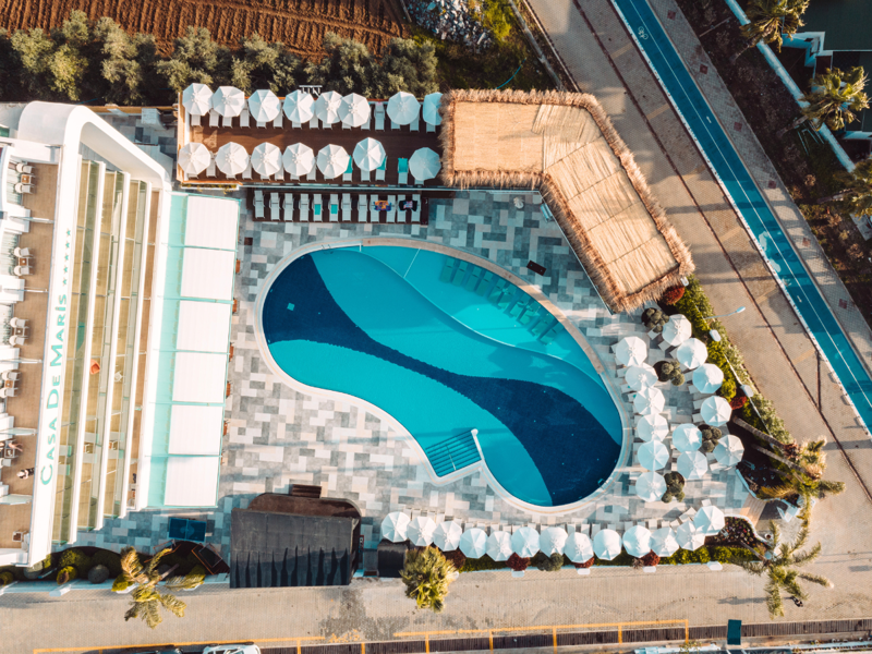 Aerial View of Swimming Pool at Casa De Maris