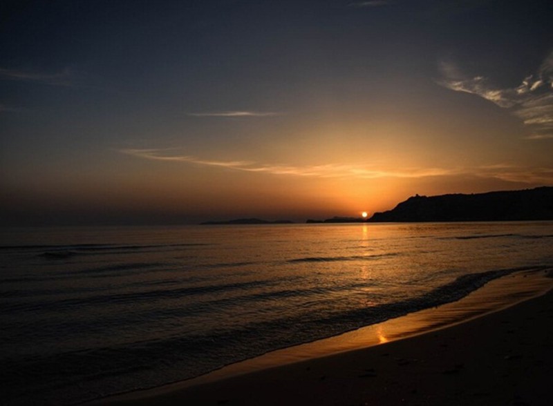 Sunset from nearby beach at the Anemona Apartments in Sidari, Corfu
