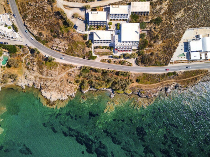 Aerial View of Hotel Hippocampus and Beach