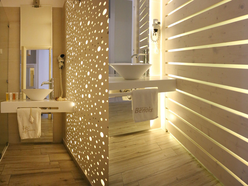 Small Double Room Bathroom at Benois Hotel Syros
