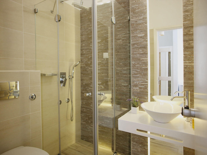 Double Room Bathroom at Benois Hotel Syros
