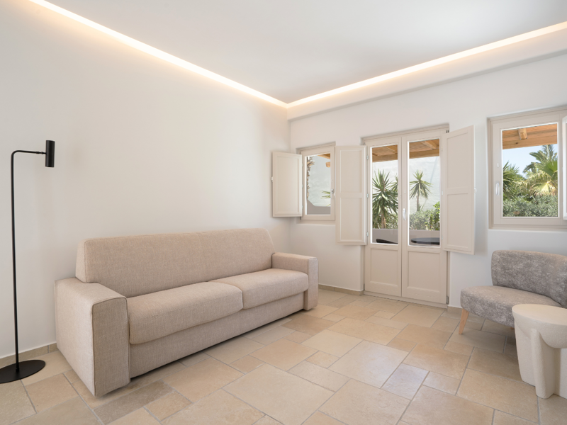 Executive Suite Garden View Living Space at Amaria Beach Resort