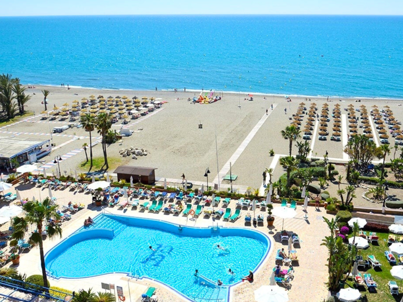 Aerial View of Pool and Beach at Ms Amaragua