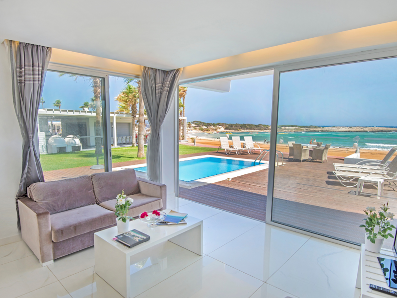 Presidential Suite living area at Dome Beach Hotel