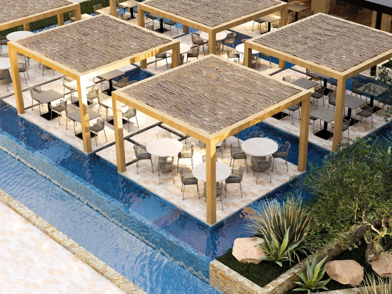 Outdoor Dining Area at Cabu Hotel